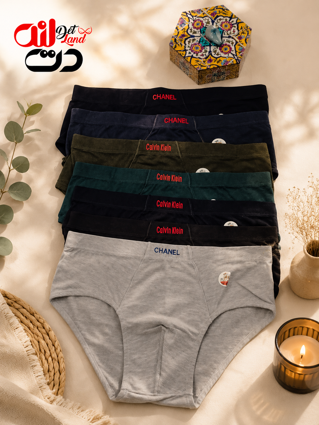 شورت اسلیپ مردانه برند کلوین و چنل نخ پنبه مناسب سایز بزرگ 3xl|دت لند