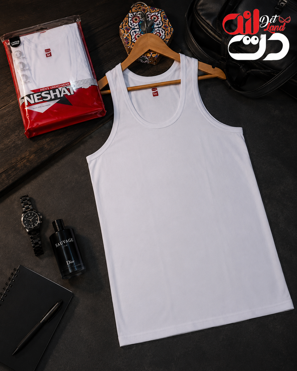 زیرپوش مردانه رکابی نخ برند نشاط در سایزبندی xl,2xl,3xl|دت لند